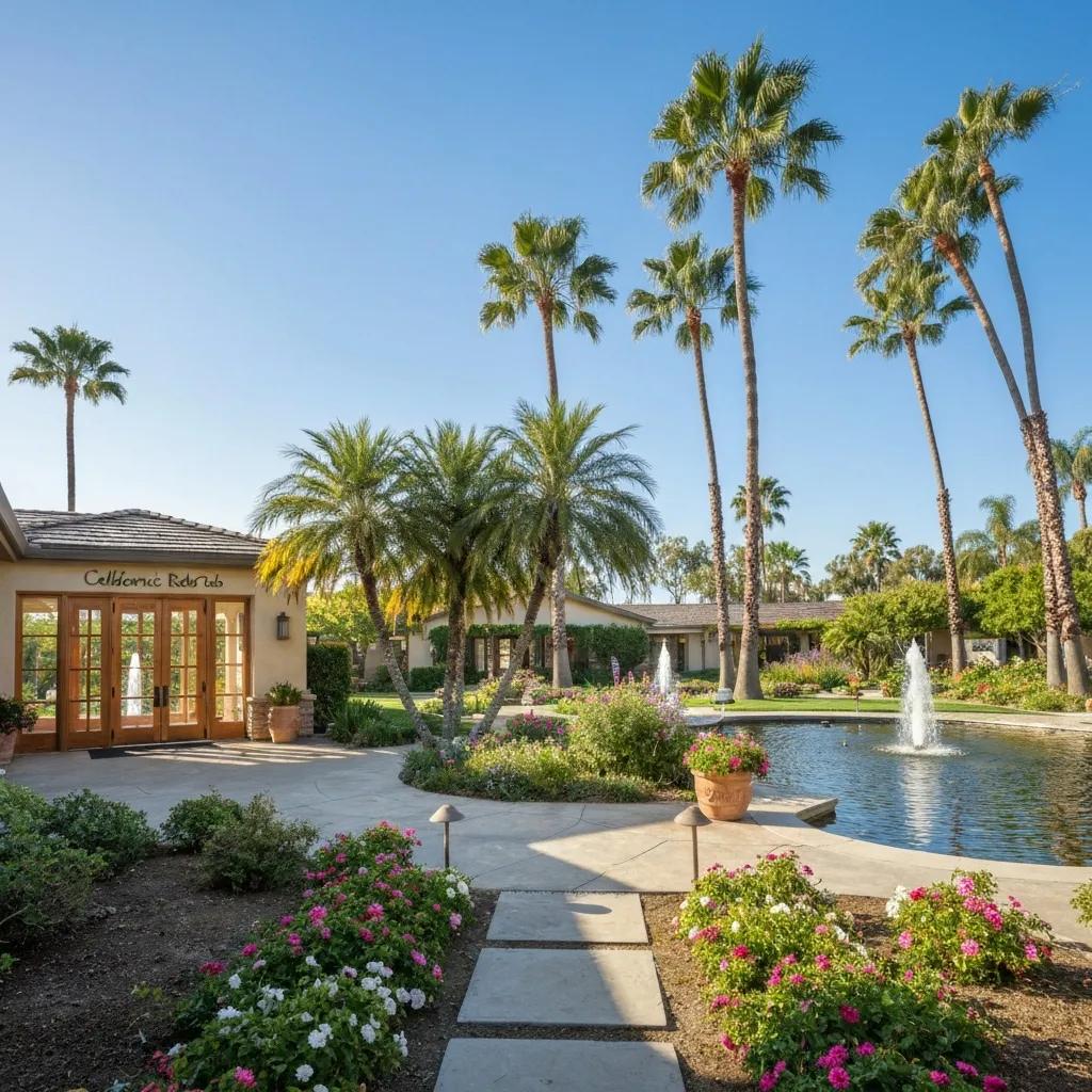 California rehab center with serene outdoor space promoting recovery and support