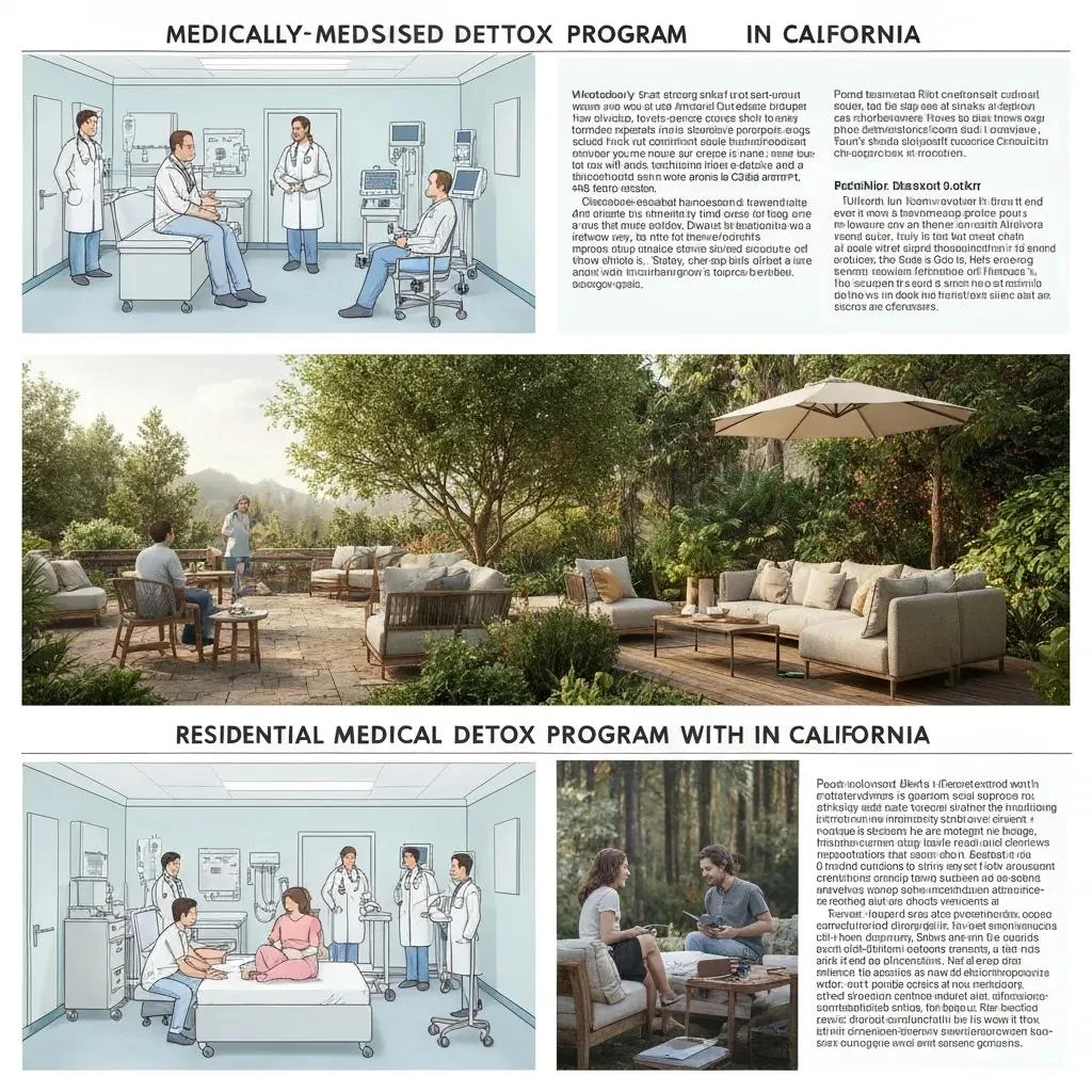 Side-By-Side View Of A Hospital Detox Unit And A Residential Detox Living Area In California