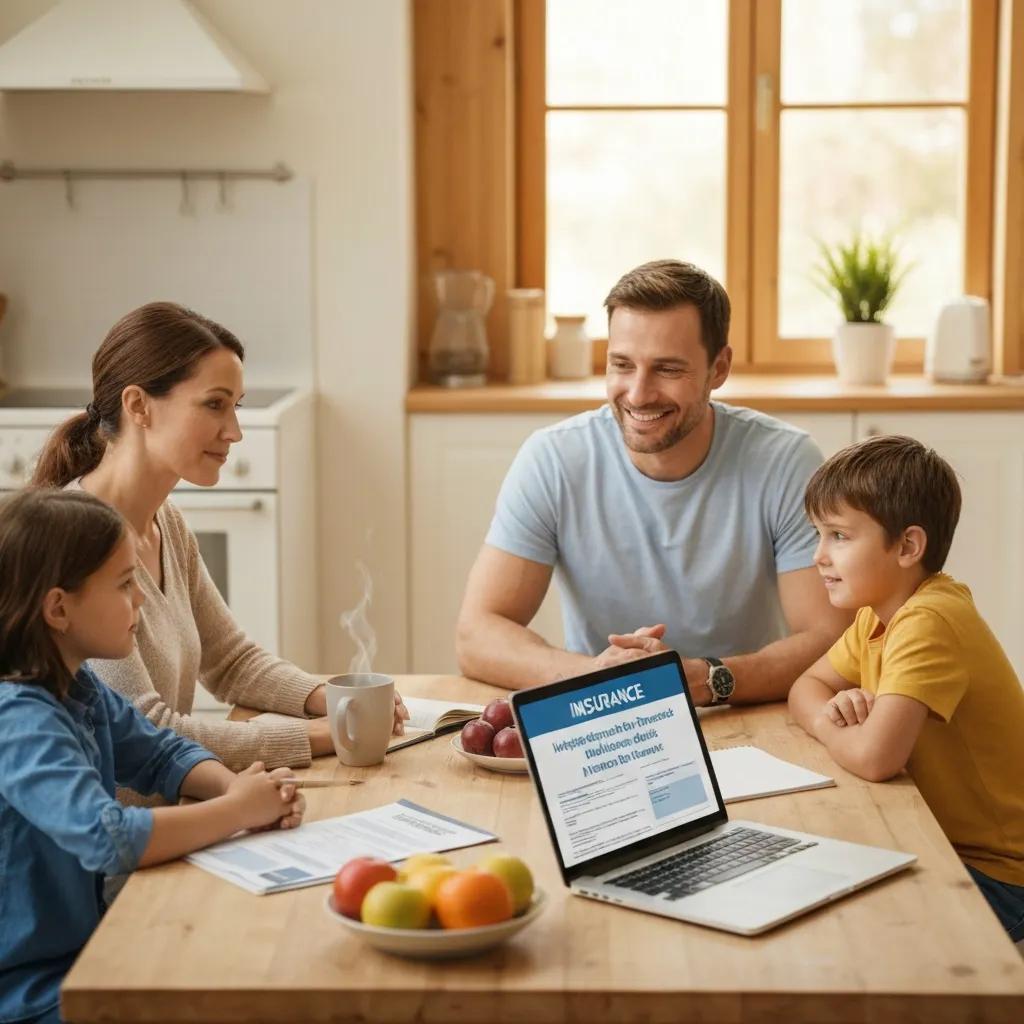 Family discussing addiction recovery insurance options at a kitchen table