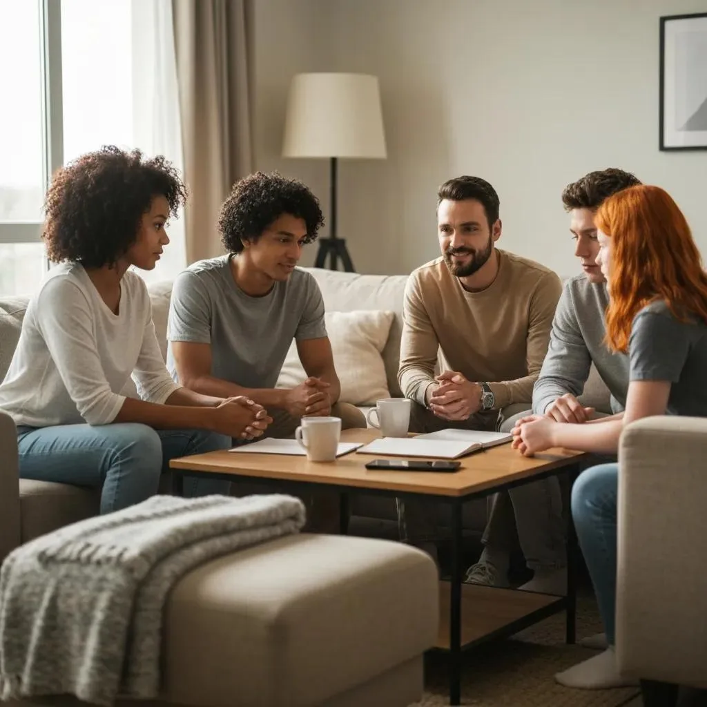Family Meeting With A Counselor To Learn Supportive Strategies During Recovery