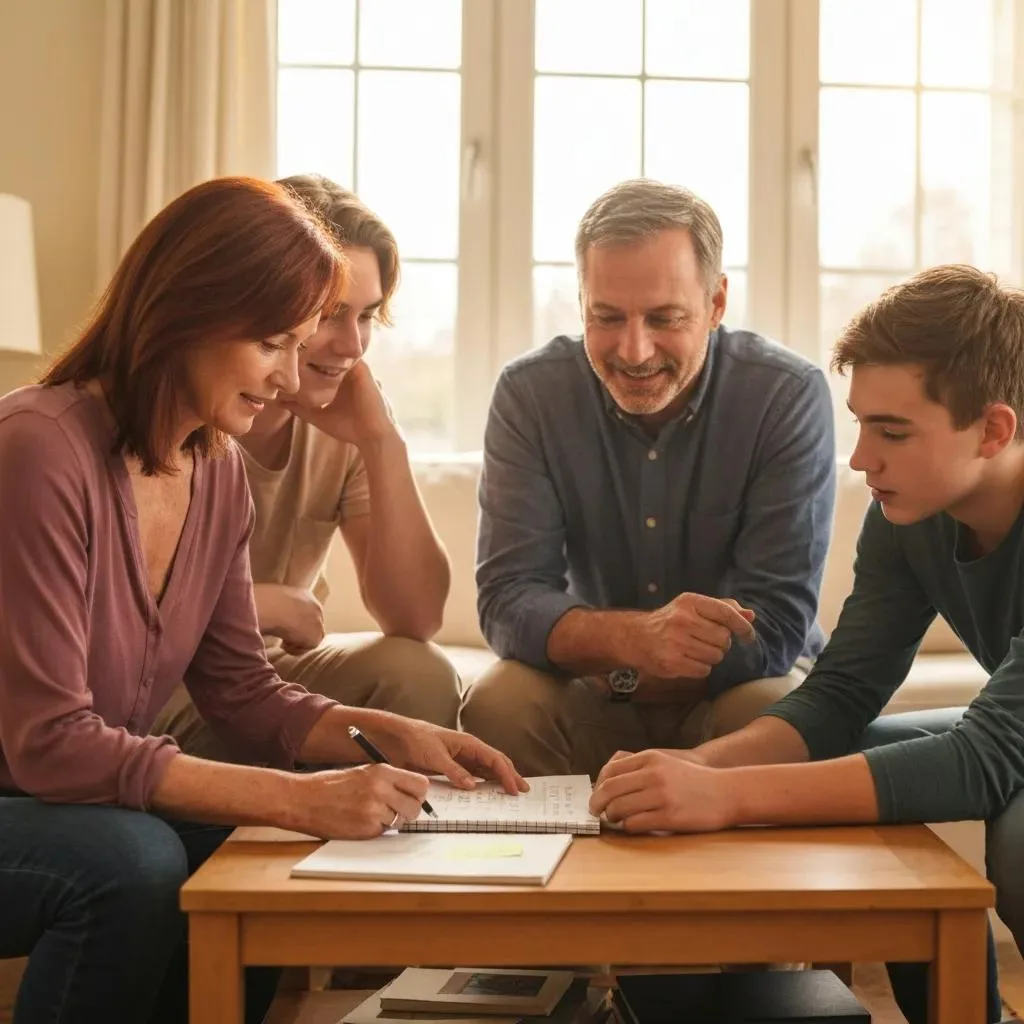 Family Members Meeting To Plan Supportive Steps For A Loved One In Treatment