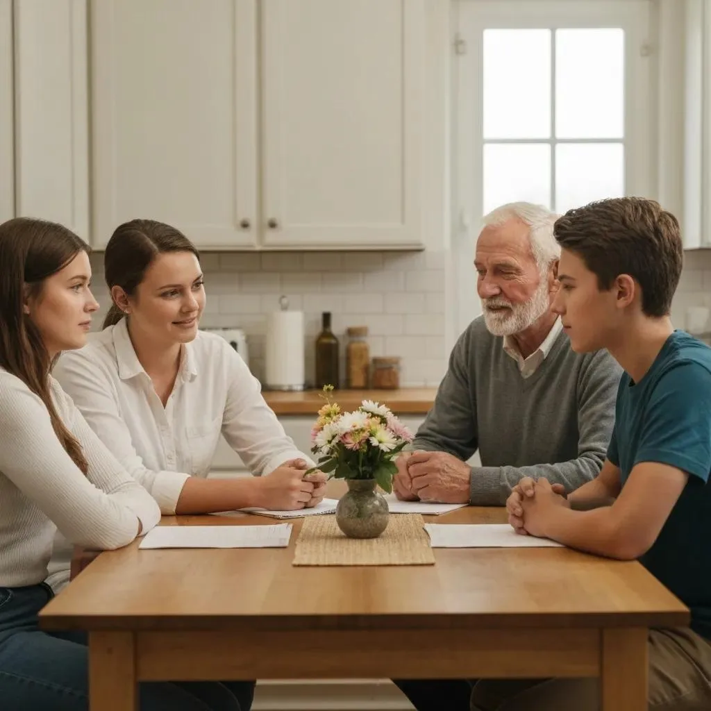 Family Members In A Supportive Conversation About Recovery — Empathy, Connection, And Planning