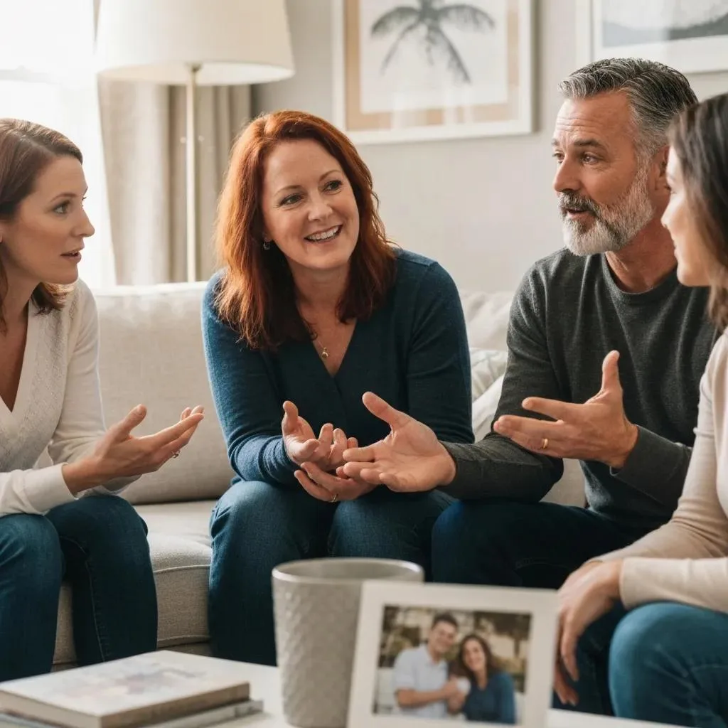 Family Members In A Supportive Conversation About Recovery, Showing Counseling’s Role In Family Dynamics