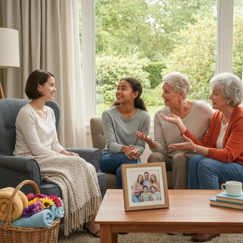 Family Members In Supportive Conversation, Showing The Role Of Family In Recovery