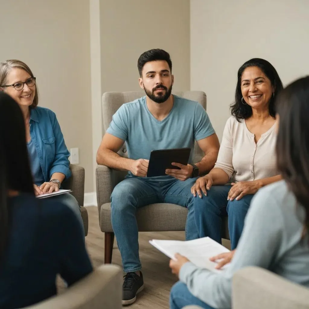 Group Therapy Session At A California Rehab Center Highlighting Community Support