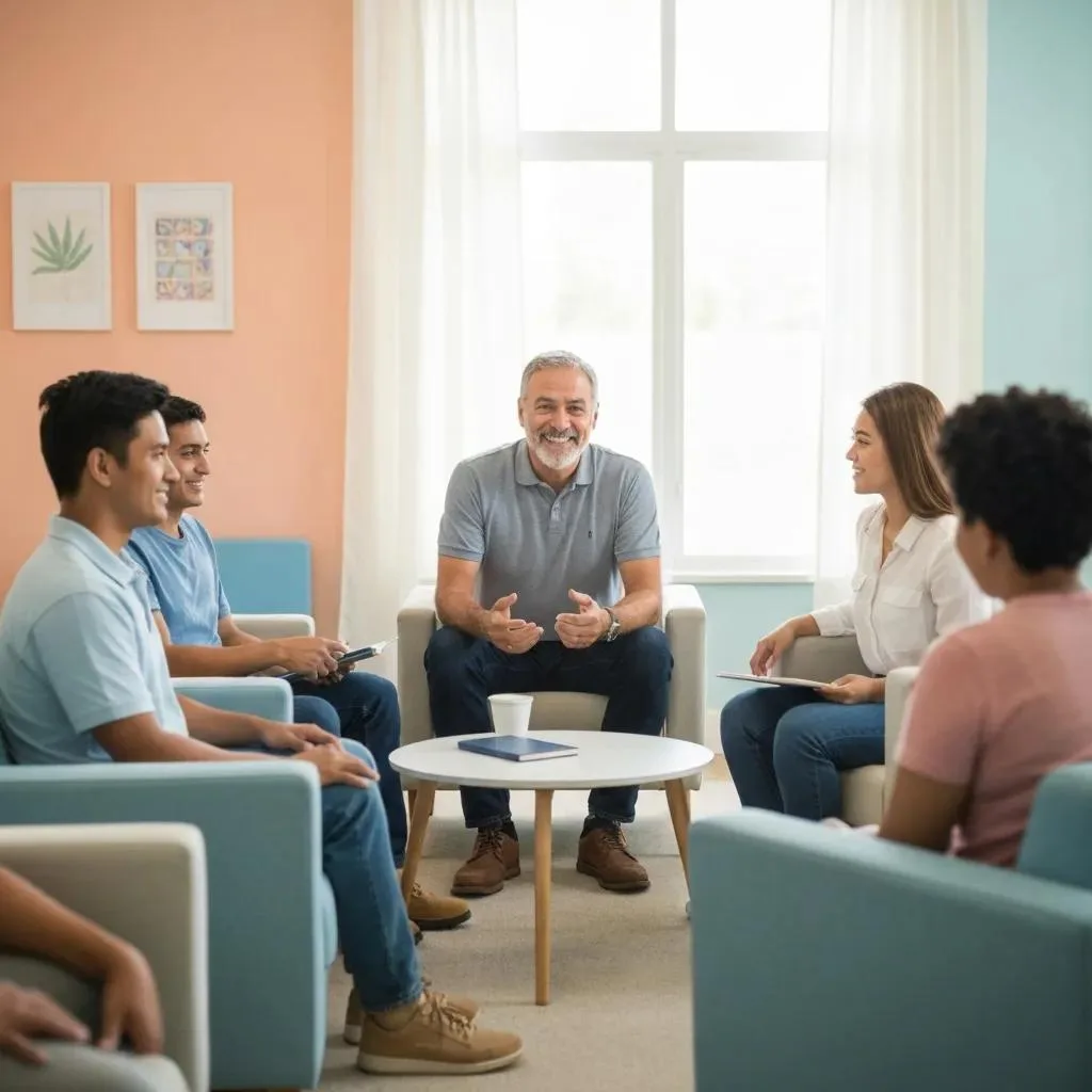 Group Therapy Session Illustrating Common Addiction Treatment Options In California
