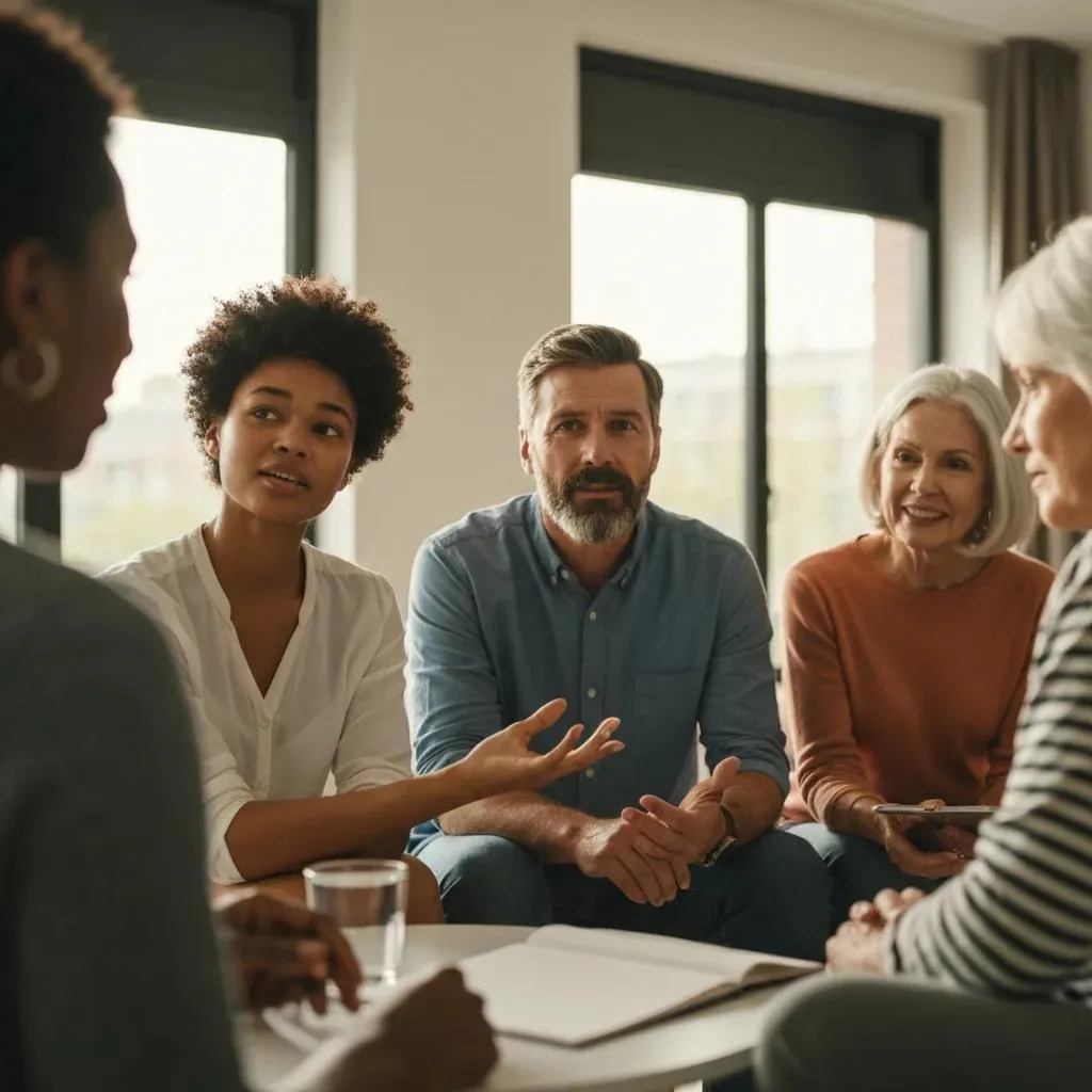 Group Therapy Session Illustrating Behavioral Therapy Methods Used In Addiction Treatment