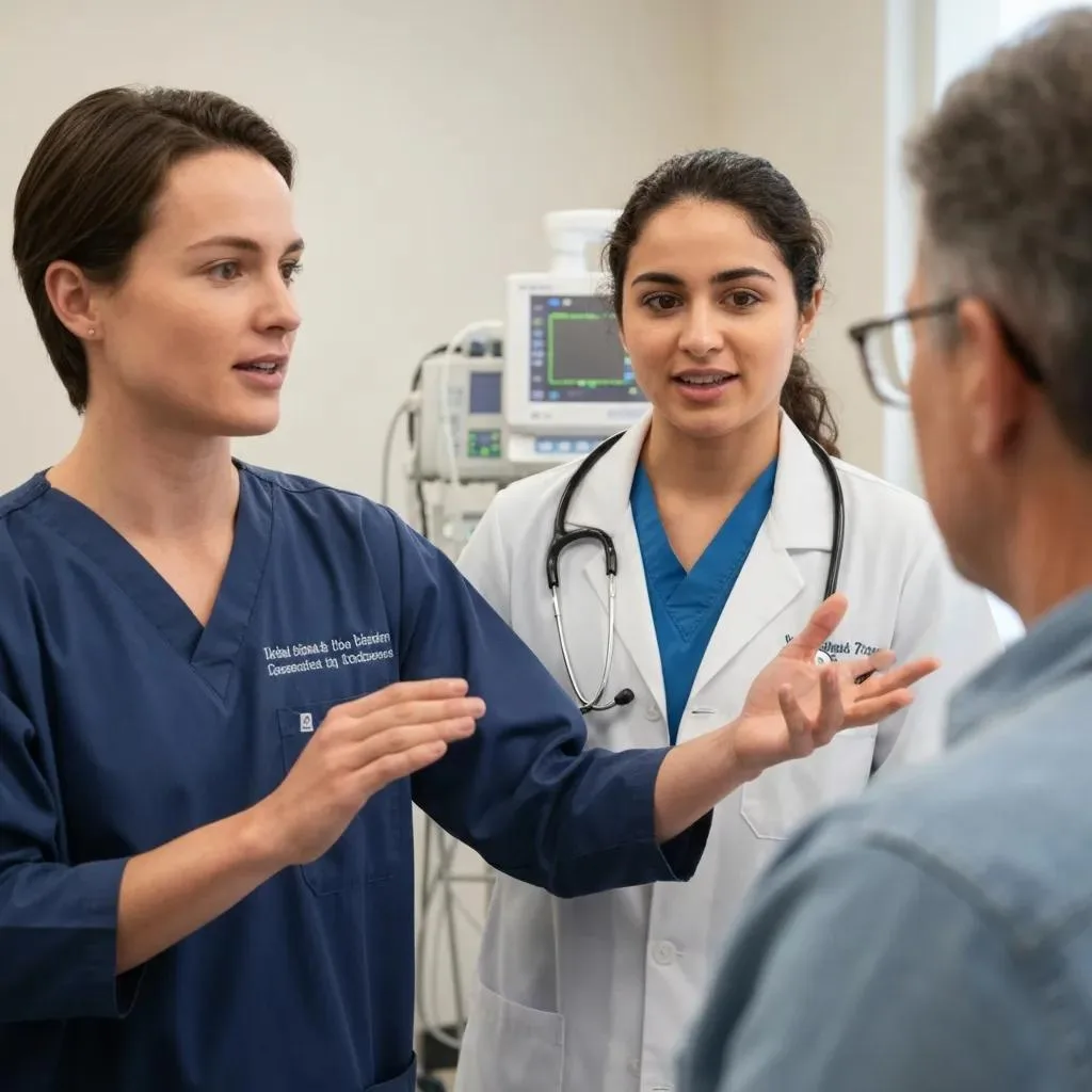 Clinician Reviewing The Medical Detox Process With A Patient In A Calm, Supportive Setting