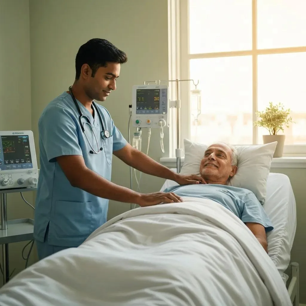 Clinician Monitoring A Patient During Medically Supervised Detox To Ensure Safety And Comfort