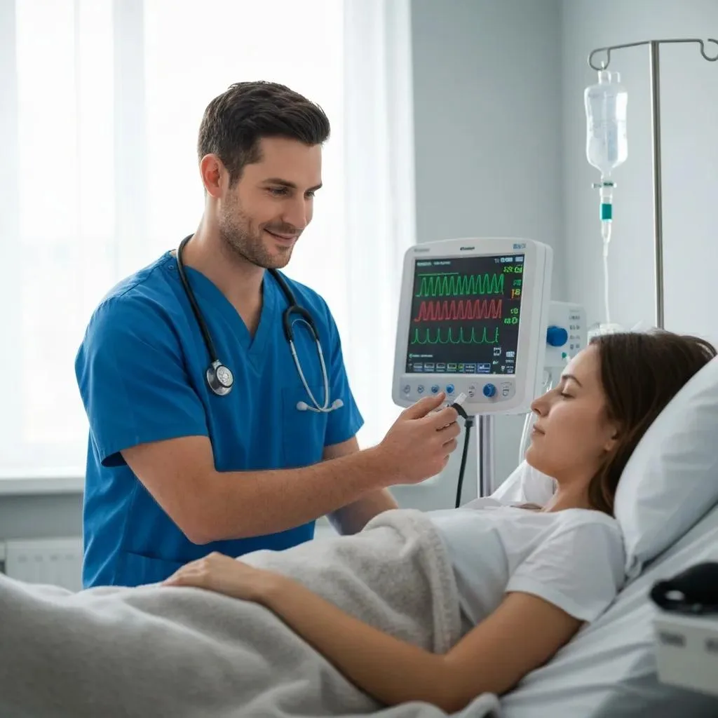 Healthcare Professional Monitoring Patient During Medical Detox In A Supportive Environment
