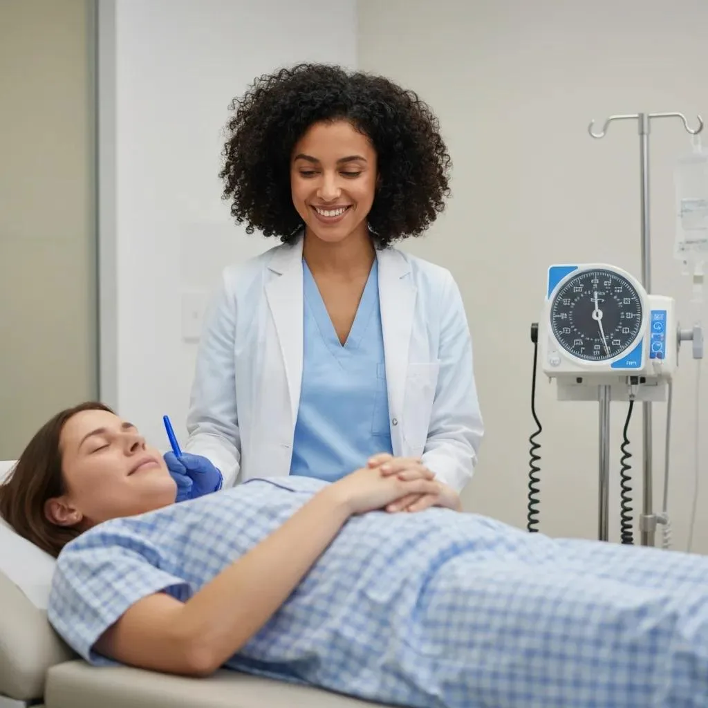 Clinician Monitoring A Patient During Detox To Ensure Safety And Immediate Access To Medical Care