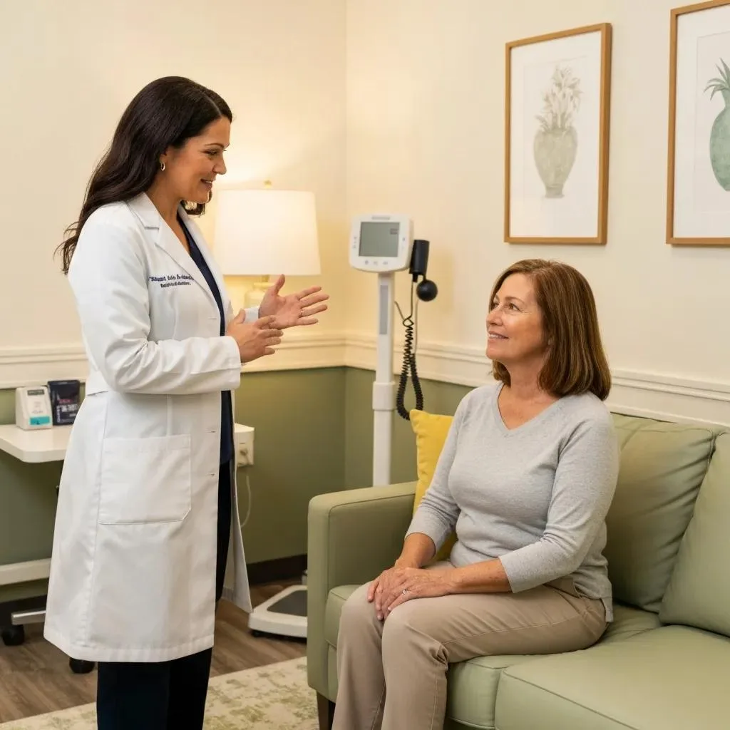 A Clinician Offering Calm Support To A Patient During A Medical Detox Visit