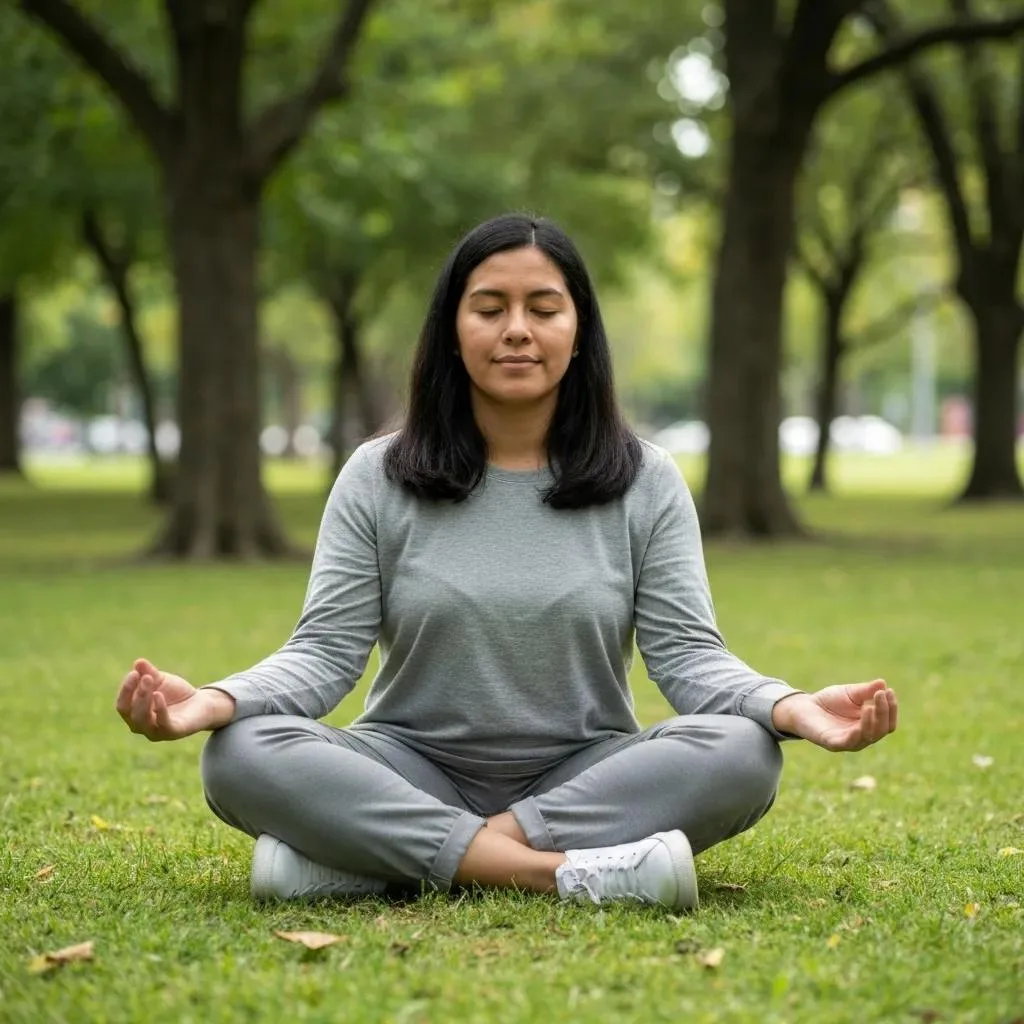 Individual practicing mindfulness outdoors, demonstrating effective relapse prevention strategies for sustained recovery and healthy lifestyle changes.