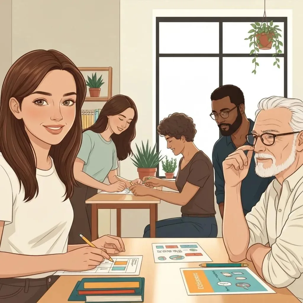 Residents Taking Part In Life-Skills Training At A Sober Living Home