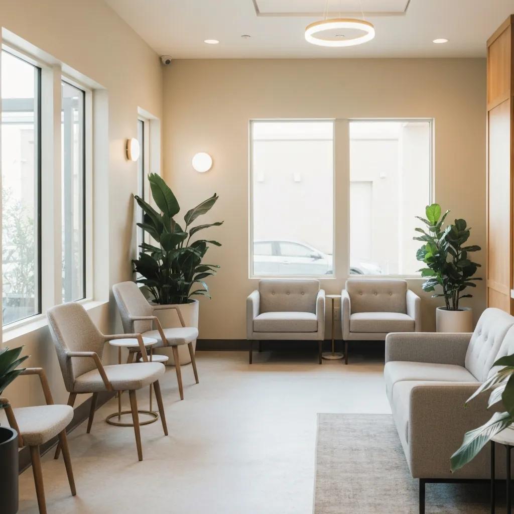 Modern alcohol detox clinic interior emphasizing comfort and safety