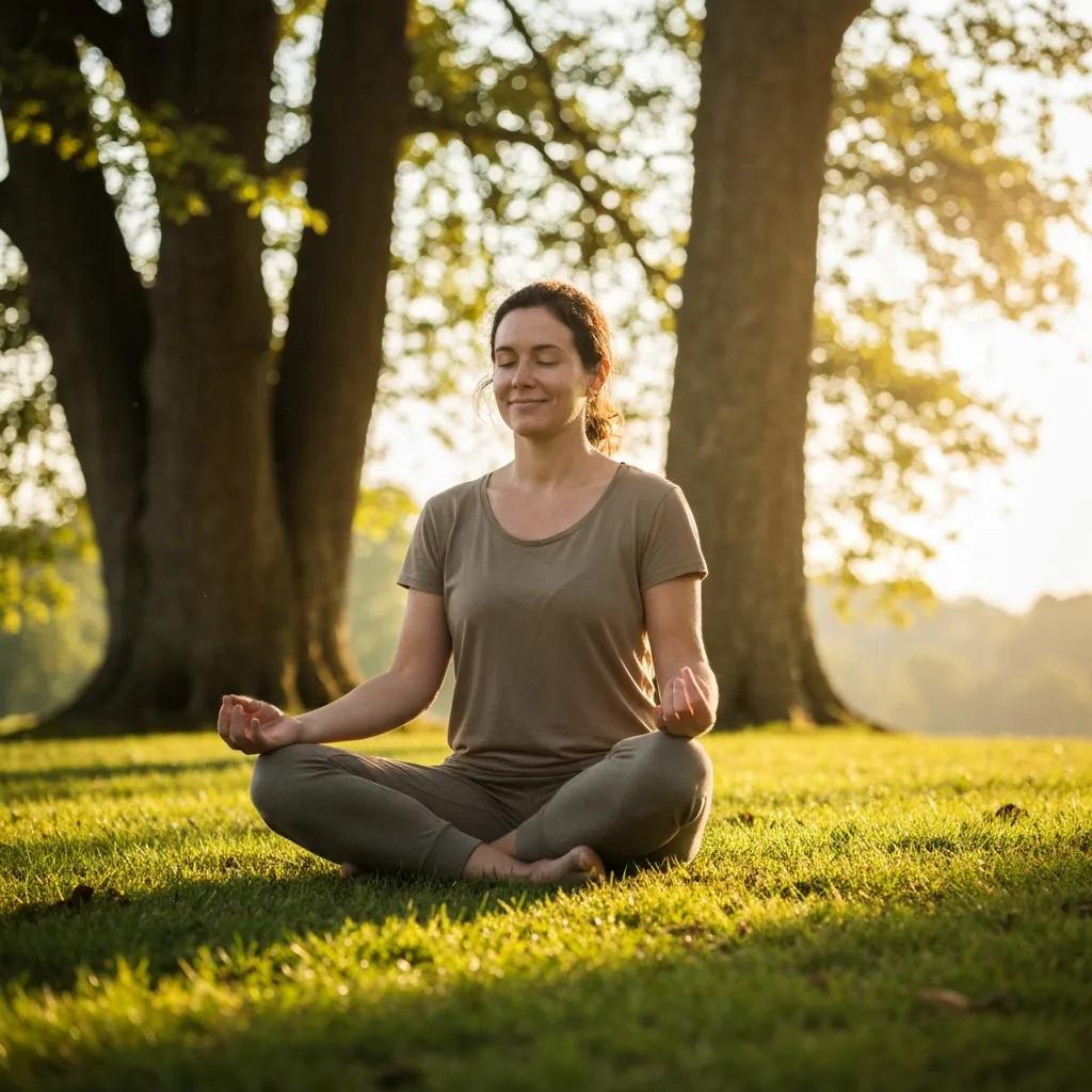 Person meditating in nature, symbolizing spiritual wellness in recovery