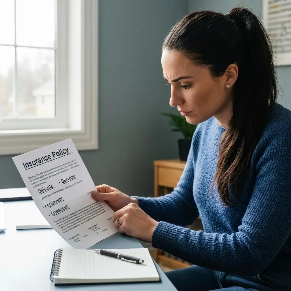 Person Reviewing Insurance Policy Details For Addiction Treatment