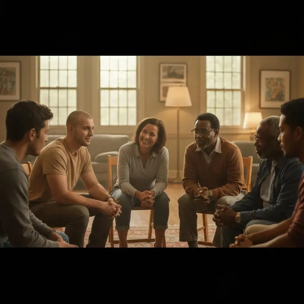 Discover Lasting Change At Substance Abuse Inpatient Rehab Small Group In A Supportive Setting Discussing Recovery Options After Inpatient Rehab