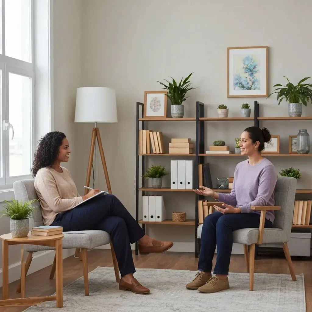 Therapist And Client In A Counseling Session, Showing How Outpatient Care Supports Recovery