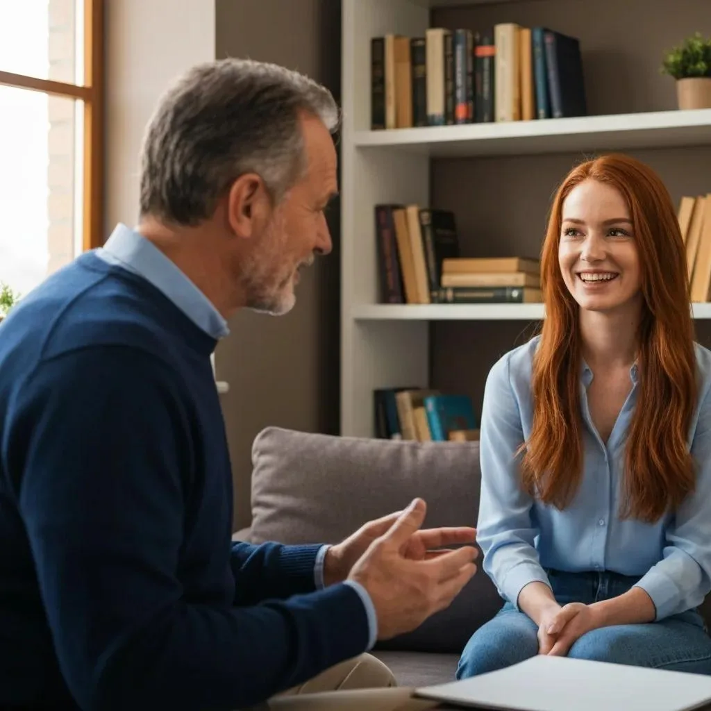 Benefits Of Group Therapy Versus Individual Therapy Therapist and client engaging in a one-on-one therapy session, emphasizing personalized attention and emotional connection in a private, confidential setting.