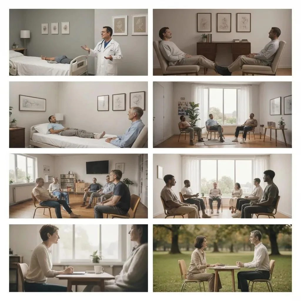 A Visual Overview Showing Different Levels Of Addiction Treatment And Supportive Environments
