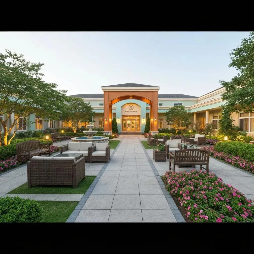 Welcoming Drug Rehab Facility With Serene Outdoor Space Emphasizing Safety And Support