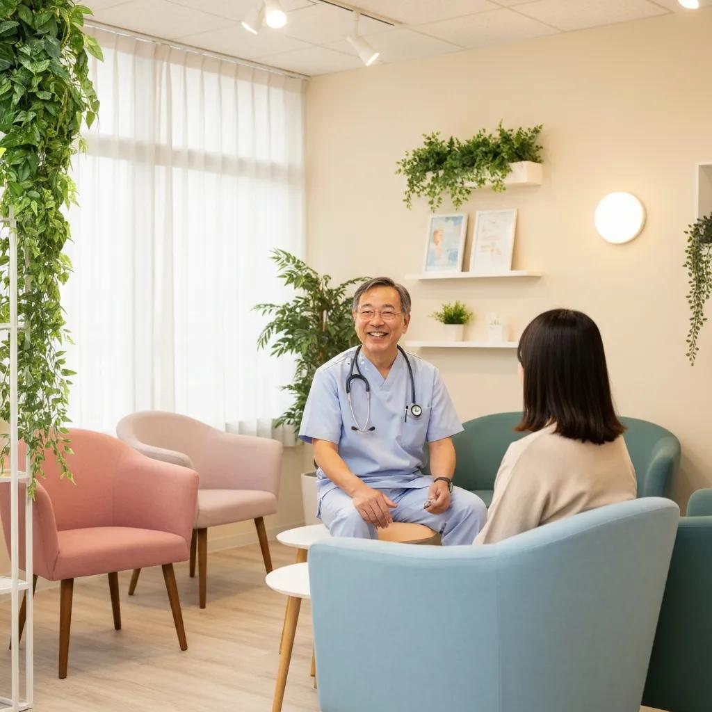 Welcoming medical detox center environment with healthcare professional and patient interaction