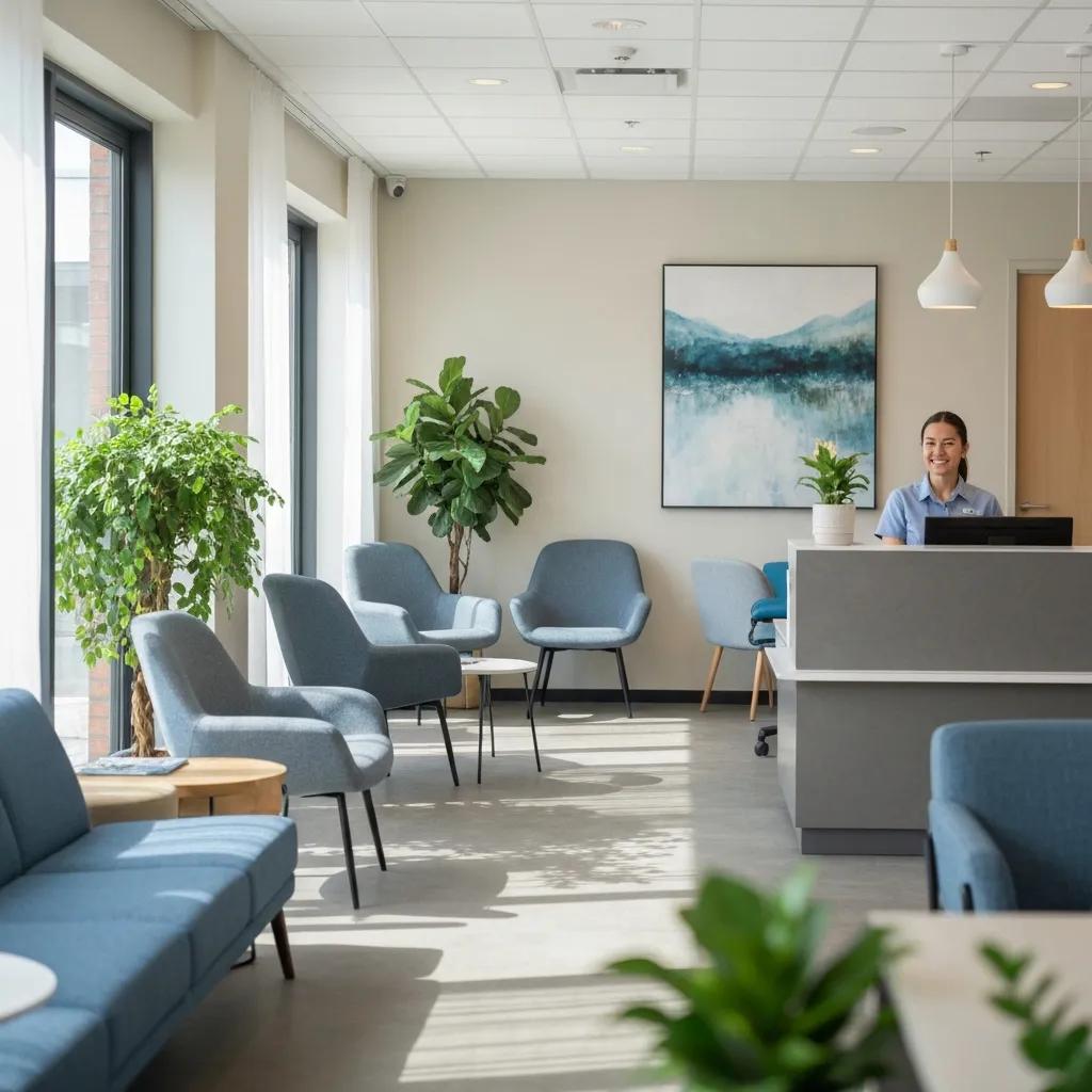 Welcoming medical detox center interior emphasizing safety and comfort