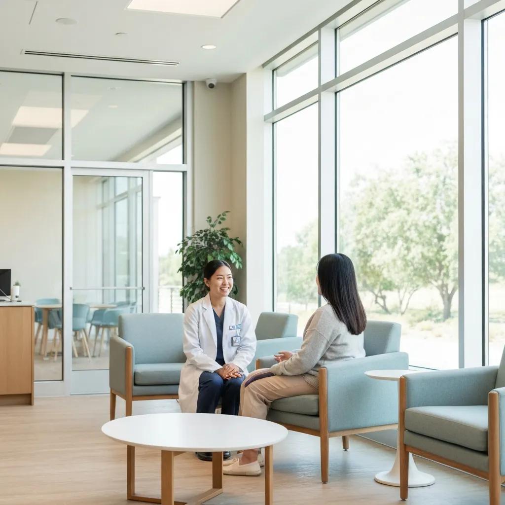 Welcoming medical detox facility in California with healthcare professional and patient interaction