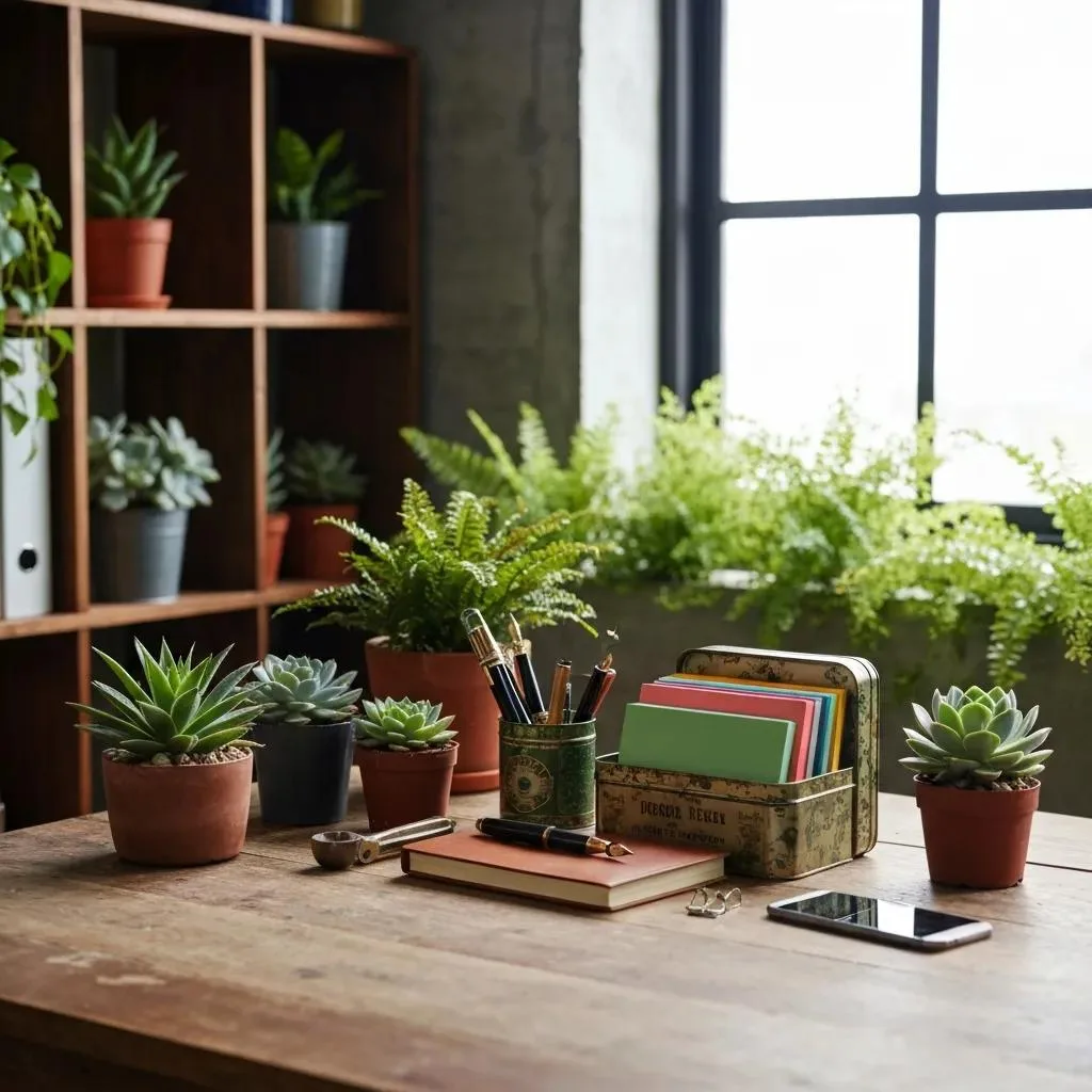 Workspace with checklist, phone, and potted plants, representing organization and preparation for insurance verification in drug rehab.