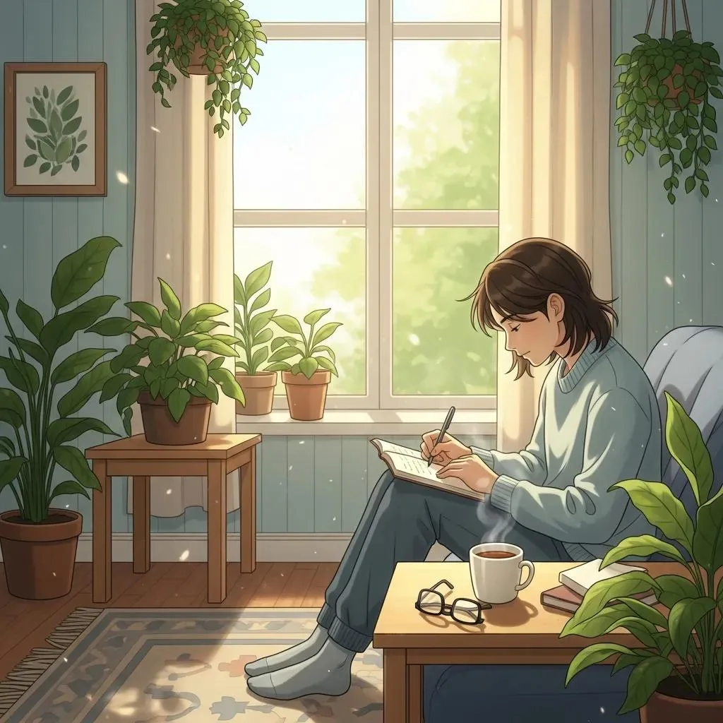 A Young Person Practicing Self-Care In A Serene Environment, Highlighting The Theme Of Recovery From Self-Harm