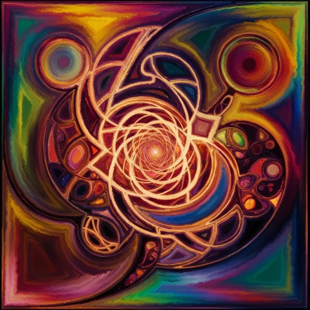 Abstract Illustration Suggesting Inner Exploration And Therapeutic Growth, Representing Psychedelic-Assisted Approaches