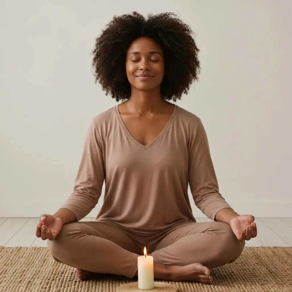 Close-Up Of A Person Practicing Mindfulness, Illustrating Calm During Cravings