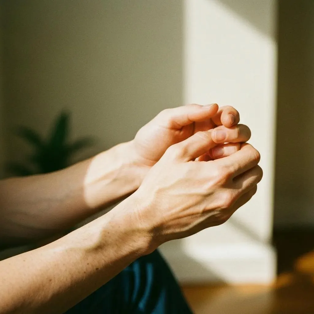 Symptoms Of Benzodiazepine Withdrawal Close-up of trembling hands illustrating physical symptoms of benzodiazepine withdrawal, reflecting autonomic overactivity and neuromuscular changes.