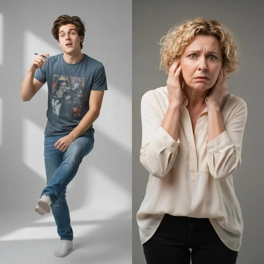 Side-By-Side Visual Representing Emotional States Related To Adhd And Anxiety