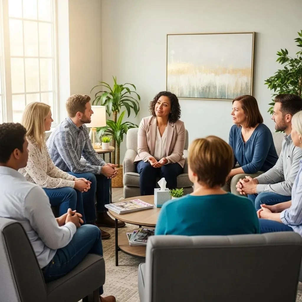 Counseling Session For Addiction Treatment Showcasing Empathy And Support In A Professional Setting