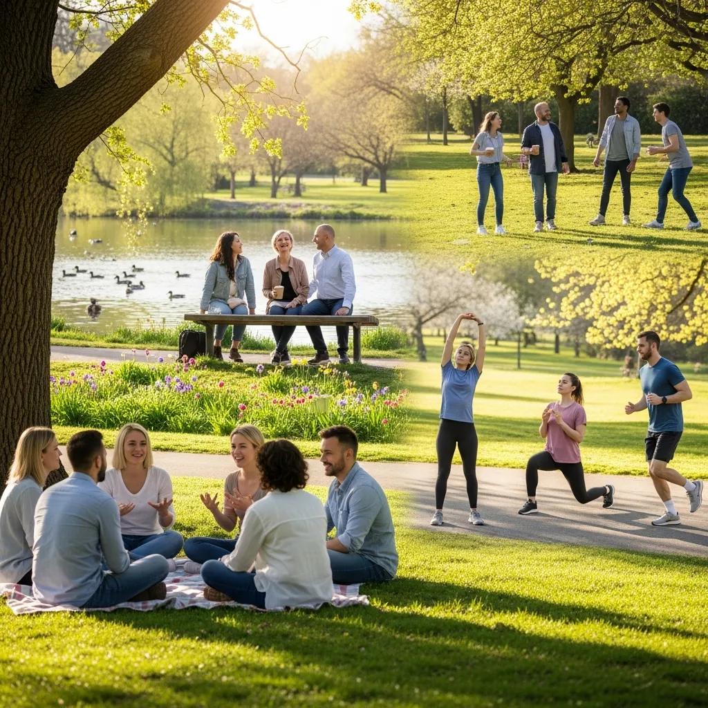 Diverse individuals participating in supportive activities for post-treatment recovery