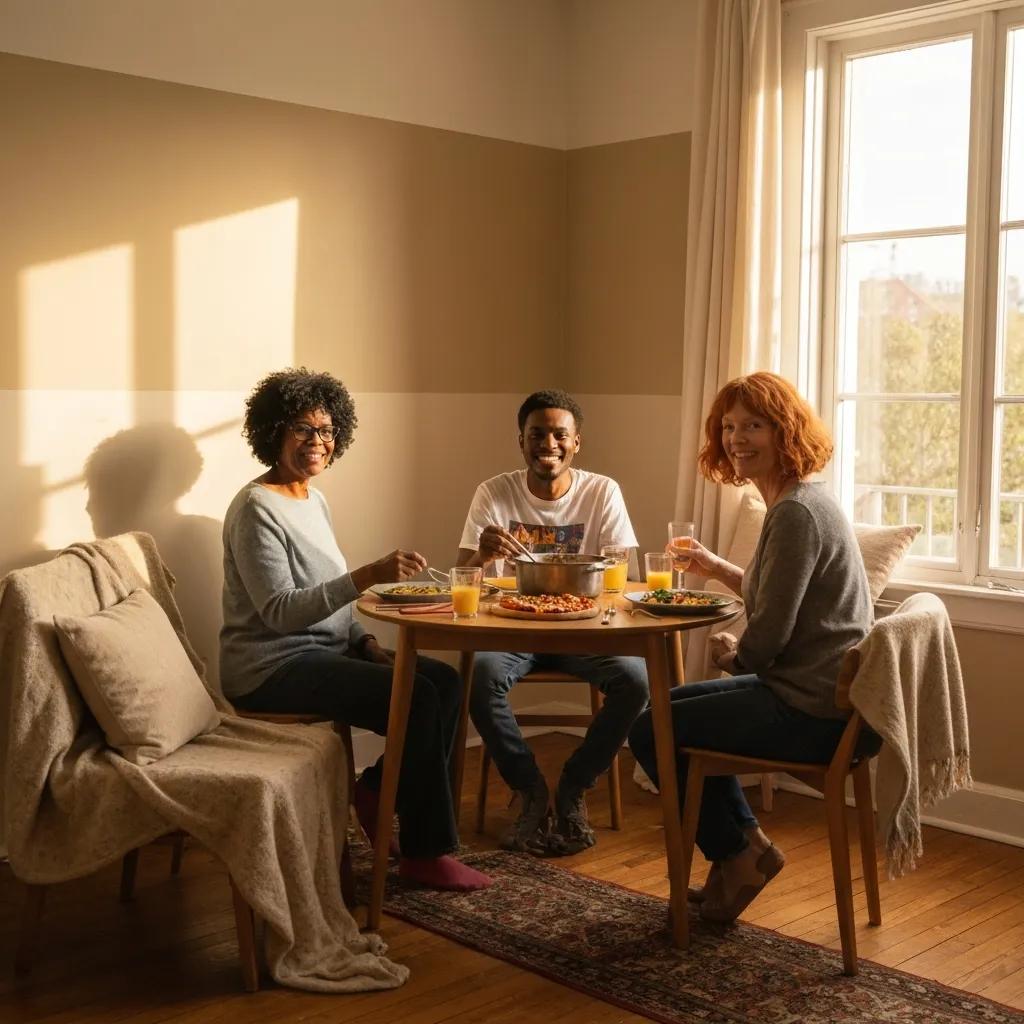 Diverse LGBTQ+ individuals in a supportive group therapy session, fostering community and inclusivity