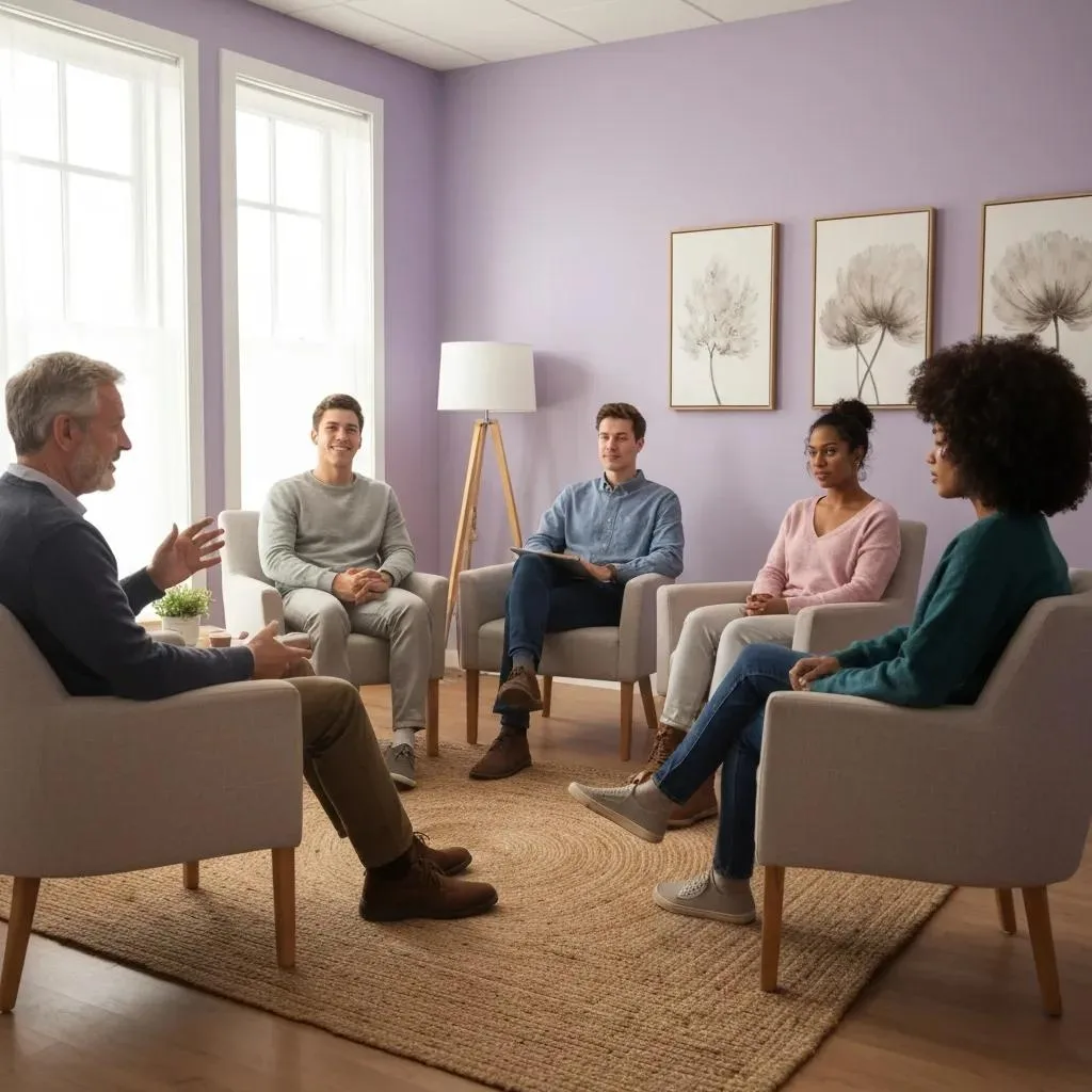 Family Participating In A Therapy Session, Showing Emotional Support And Practical Teamwork