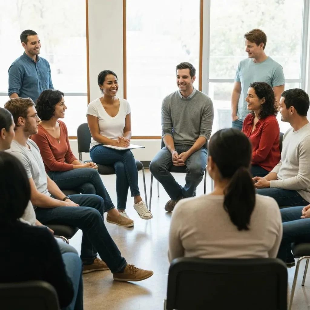 Group Therapy Setting Emphasizing Peer Support And Skill-Building For Mood Management