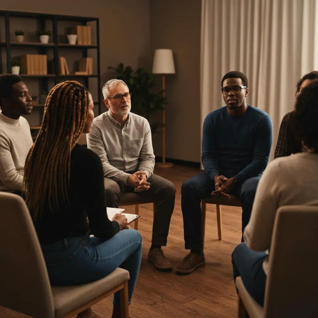 A Supportive Group Therapy Session Fostering Connection And Mutual Support In Complex Ptsd Treatment