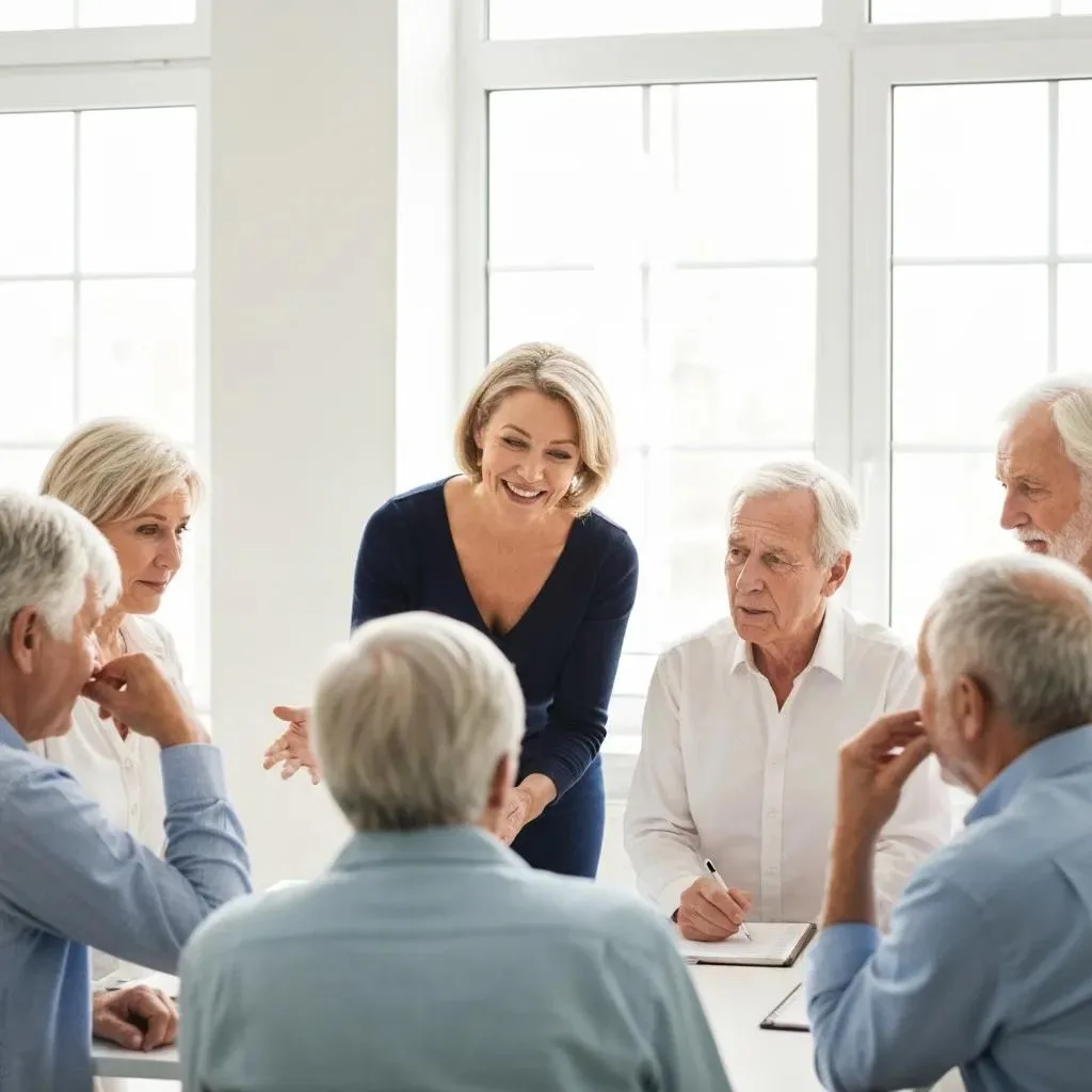 Senior Depression Treatment A Small Group Therapy Session For Older Adults Focused On Recovery And Connection