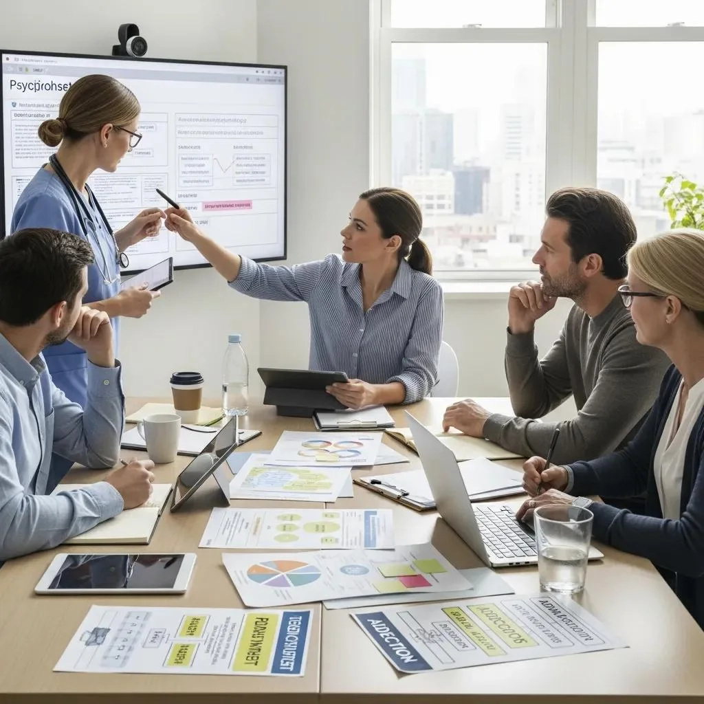 Healthcare Team Collaborating On Integrated Treatment For Anxiety And Addiction