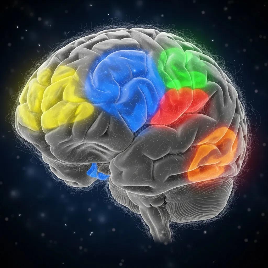 Illustration of the brain highlighting areas affected by addiction, emphasizing the reward system and neuroplasticity