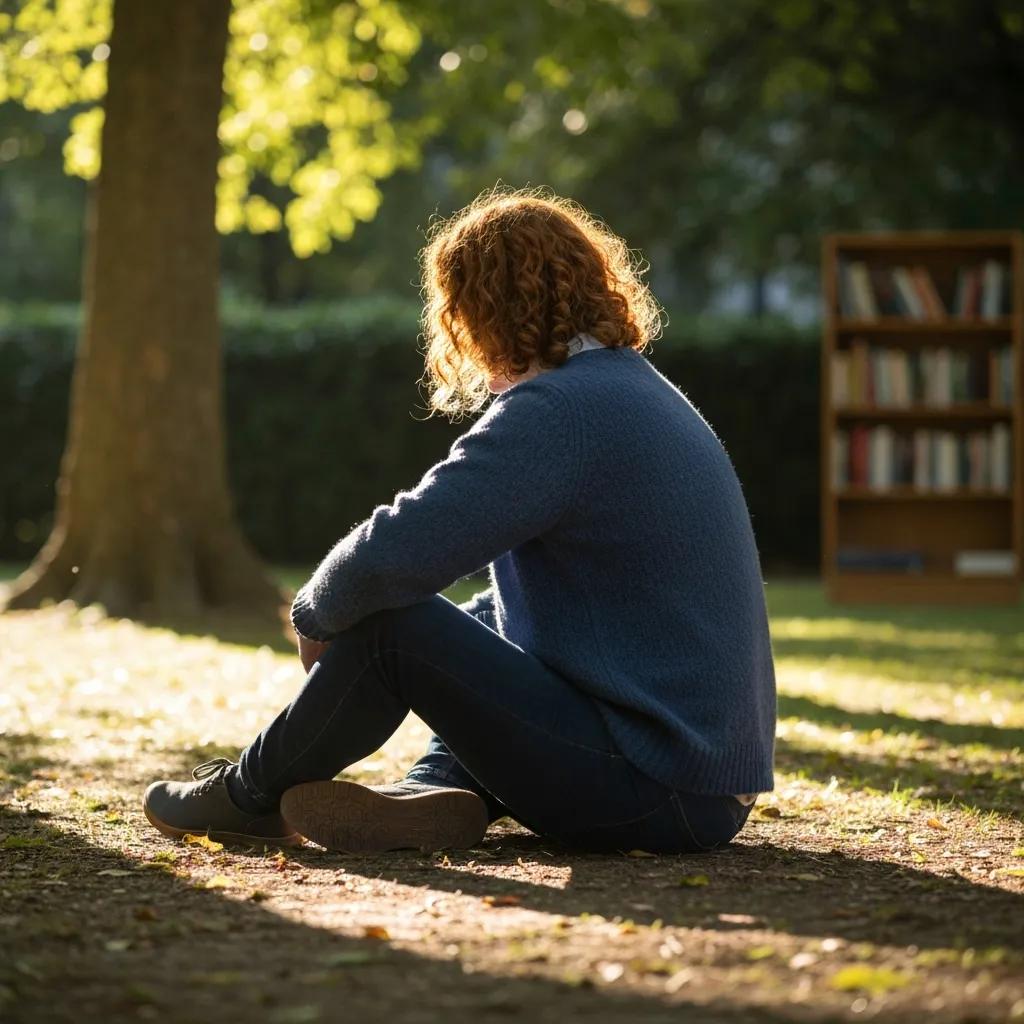 Stories Of Finding Hope In Mental Health Person Reflecting On Challenges Faced During A Mental Health Journey In A Quiet Park