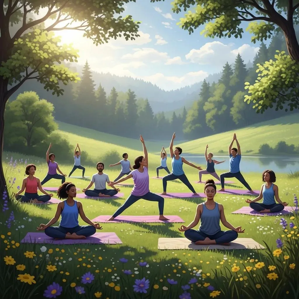 Individuals Practicing Yoga Outdoors, Emphasizing Holistic Approaches To Trauma Healing
