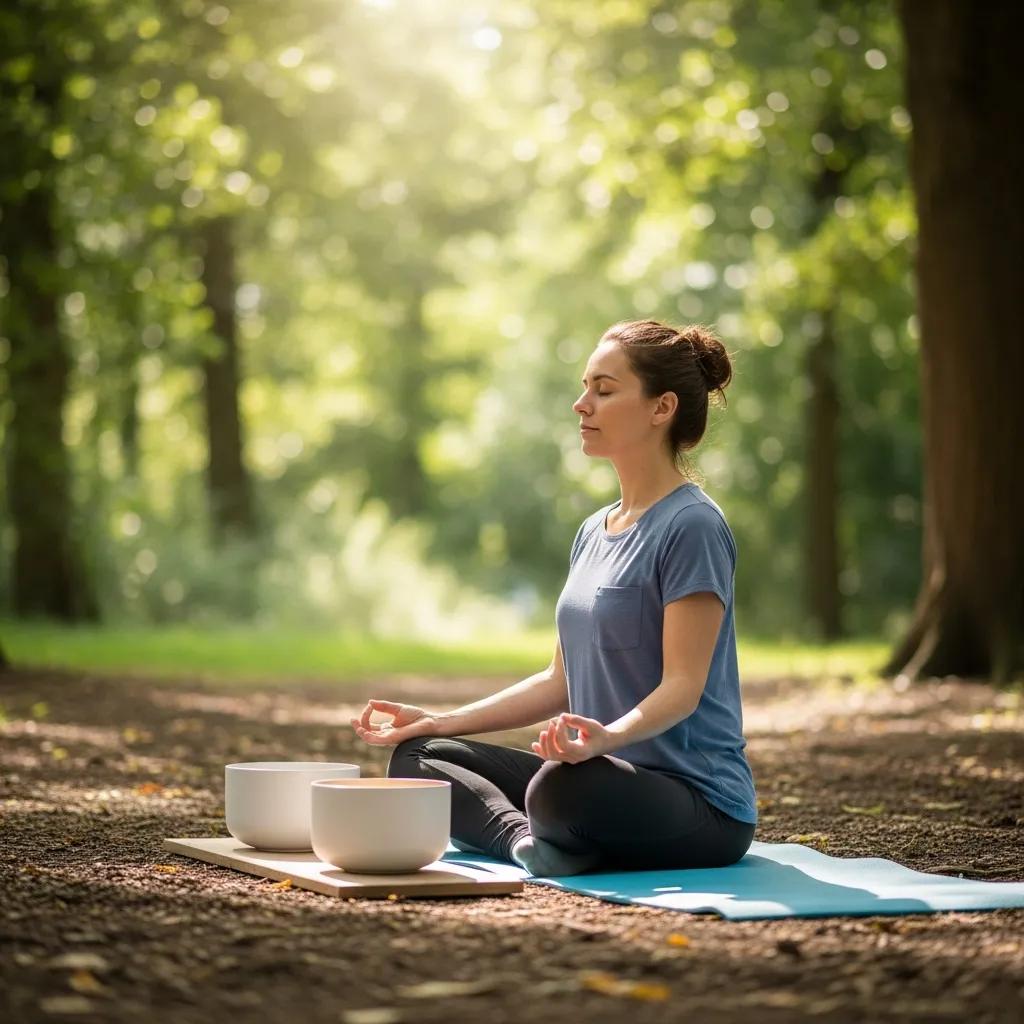 Mindfulness practice in a serene environment promoting relapse prevention strategies