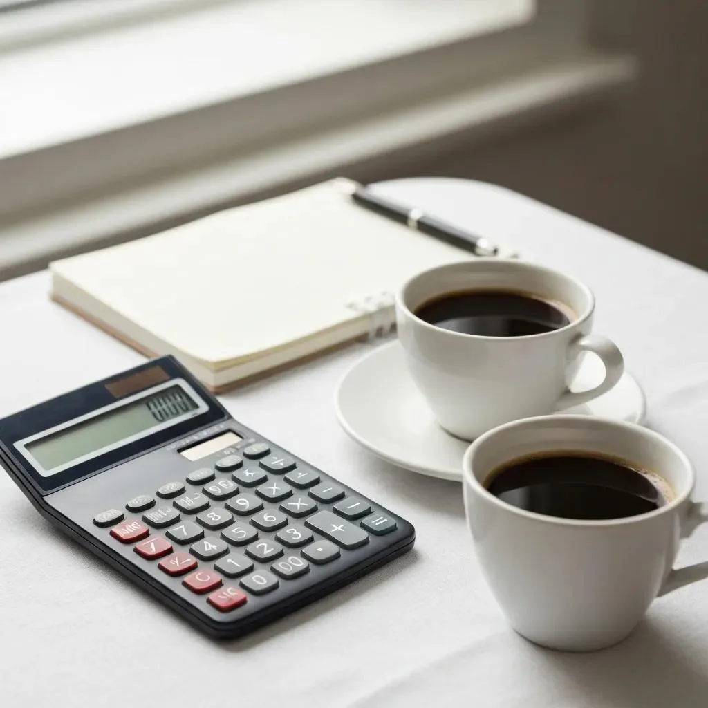 Flat Lay Of A Calculator And Notepad For Planning Out‑Of‑Network Rehab Costs