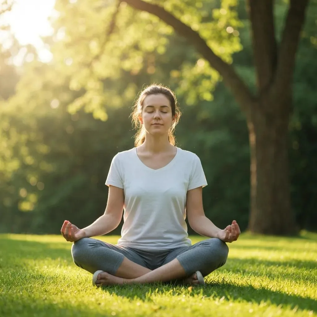 Person Meditating In Nature, Embodying Mindfulness For Mental Health
