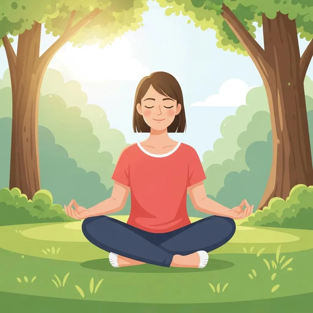 Person Practicing Mindfulness In Nature, Embodying Positivity And Recovery Mindset